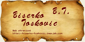 Biserko Tošković vizit kartica